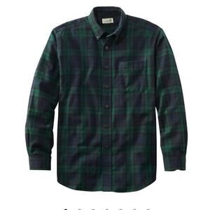 Lands' End Oeko-Tex Plaid Button Down Shirt Green Collared Size XL Tall